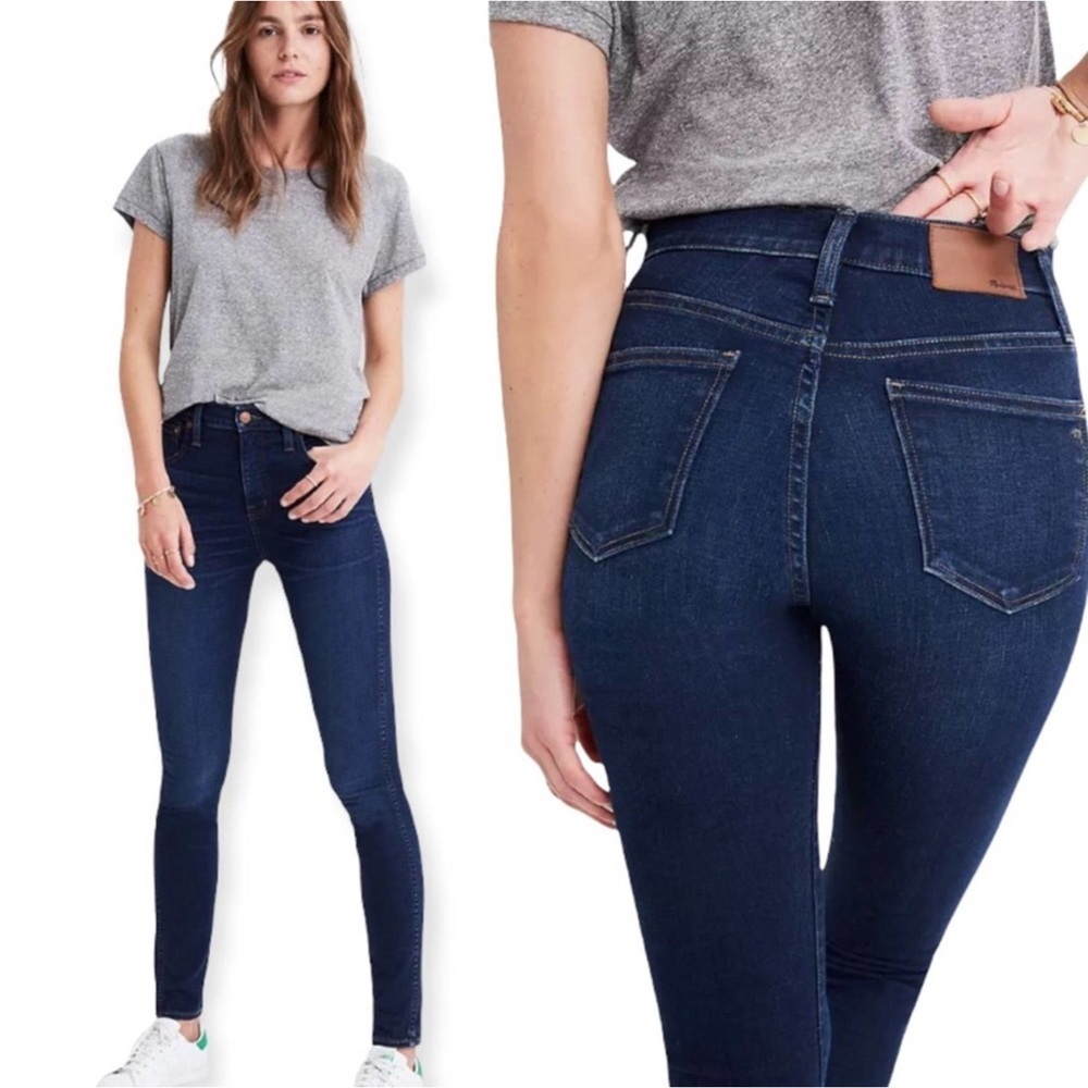 Madewell Womens Tall 10” High Rise Skinny Jeans Hayes Dark Wash Size 26T